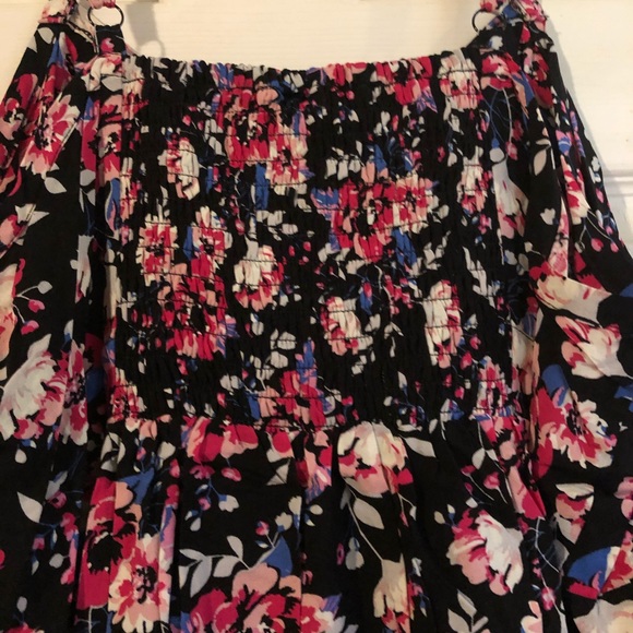Torrid Black Floral Challis Lace-Up Dress, NWT - Picture 9 of 11